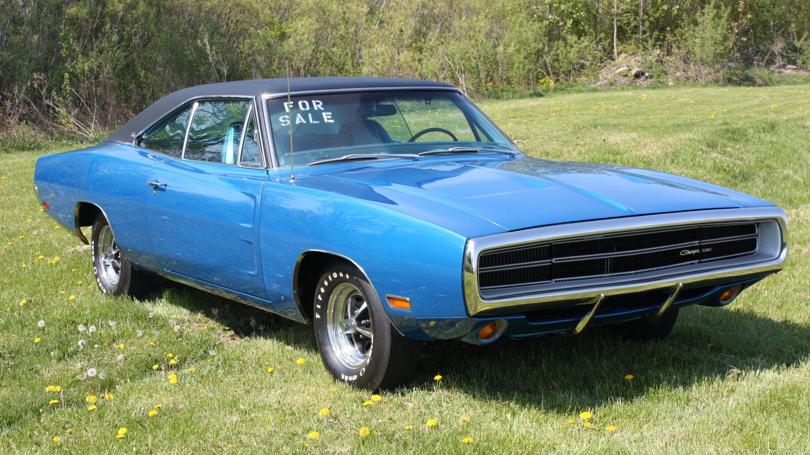 A parked 1970 Dodge Charger SE