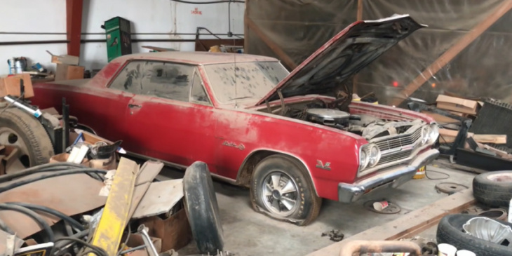 all original 1965 z16 ss396 chevelle found parked for 48 years in kansas!!!