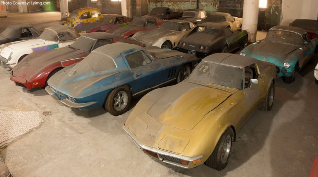 treasure trove of 36 classic corvettes discovered in a garage after 25 years!